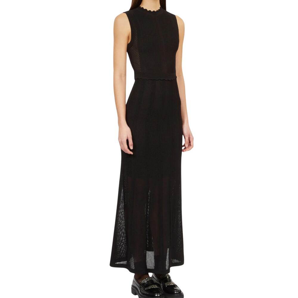 The Kooples Long Openwork Knit Dress – Black – Size 1 (S) – NWT